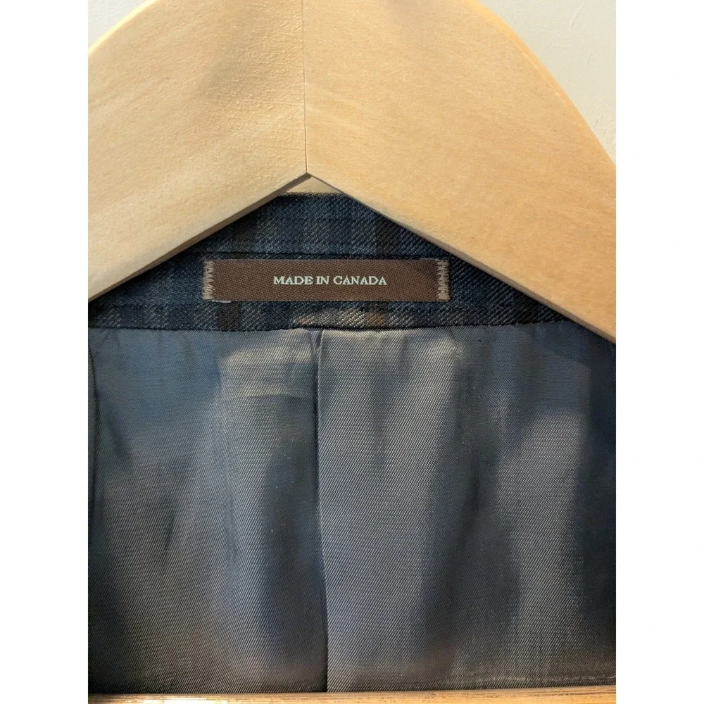 Peter Millar Mens Plaid Blazer Sport Coat Jacket 44T Navy Brown‎ Wool